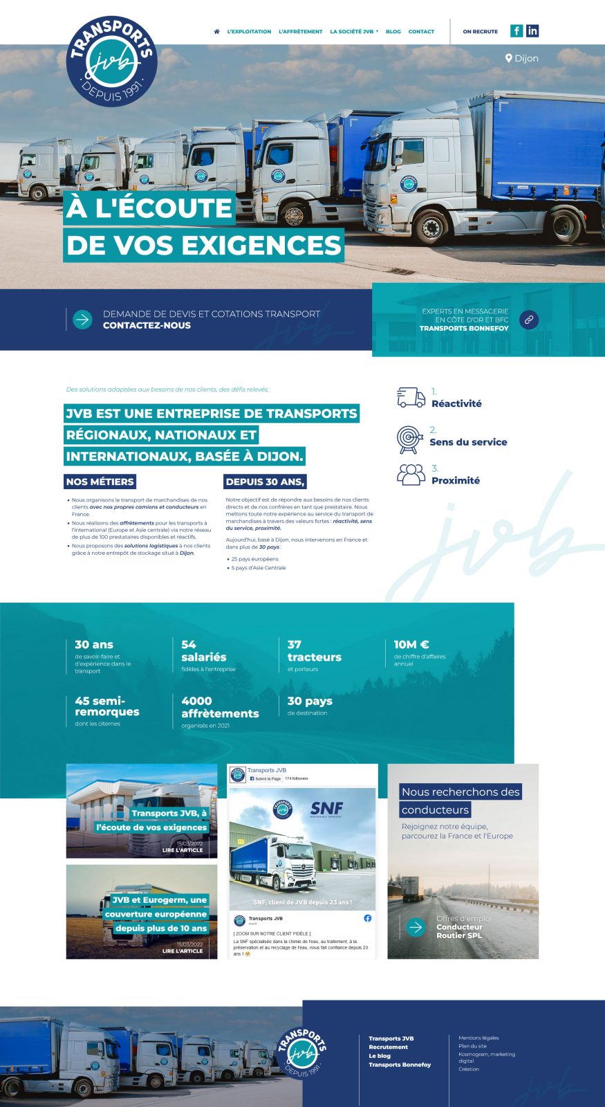 Création site d'entreprise corporate sur-mesure pour TPE, PME à Dijon