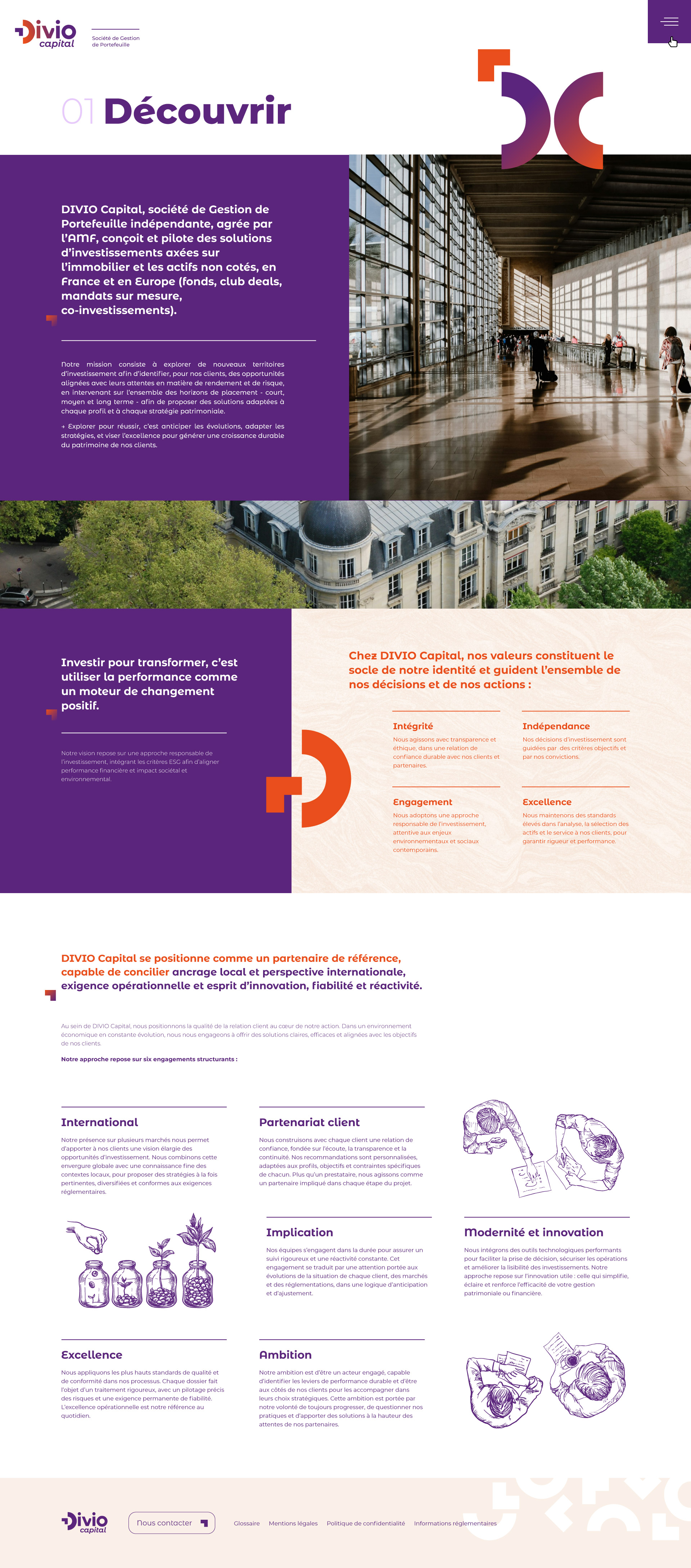 Création de site internet sur mesure à Dijon pour Divio Capital, société d'investissement