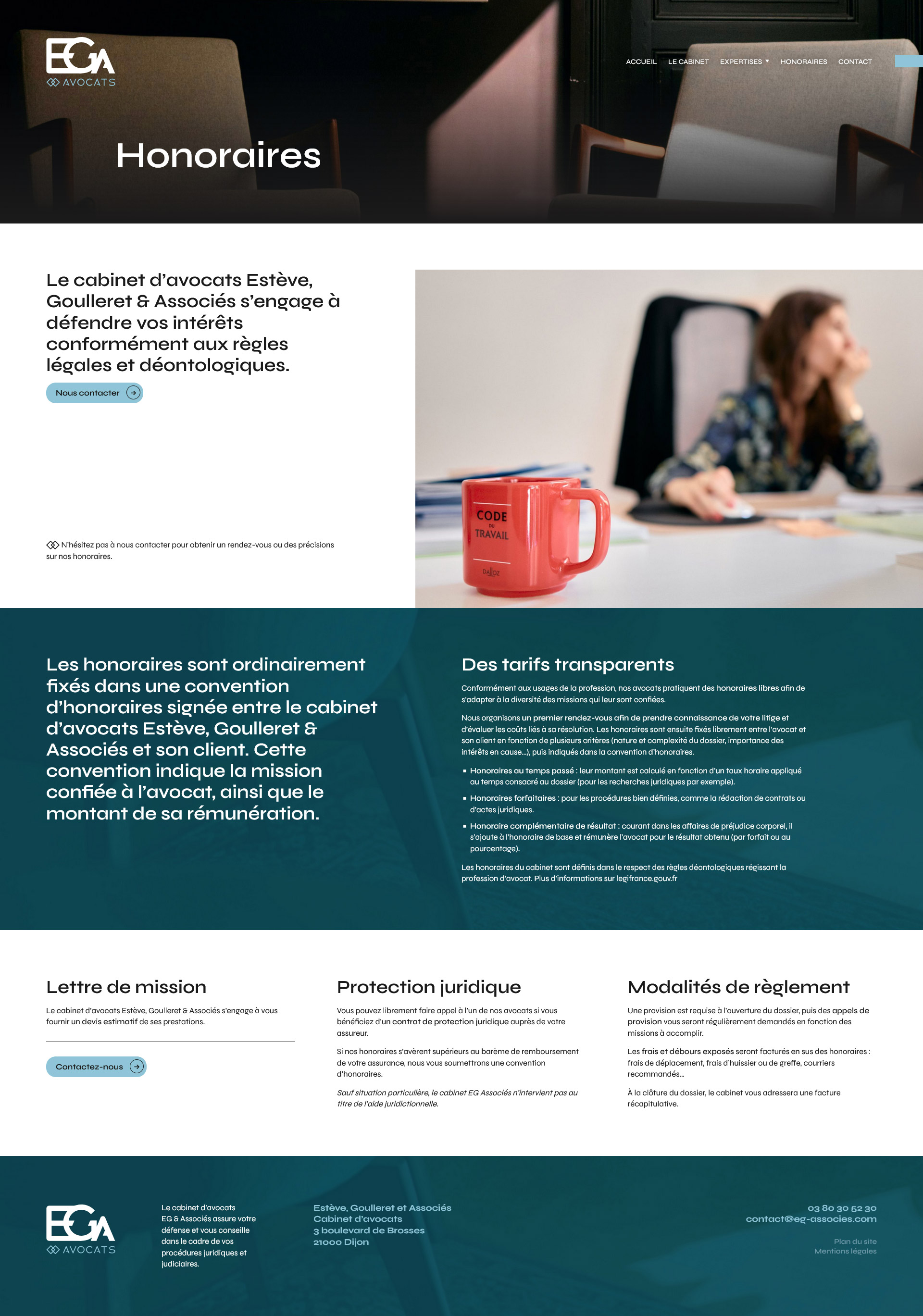 Création de site internet sur mesure à Dijon pour le cabinet d'avocats