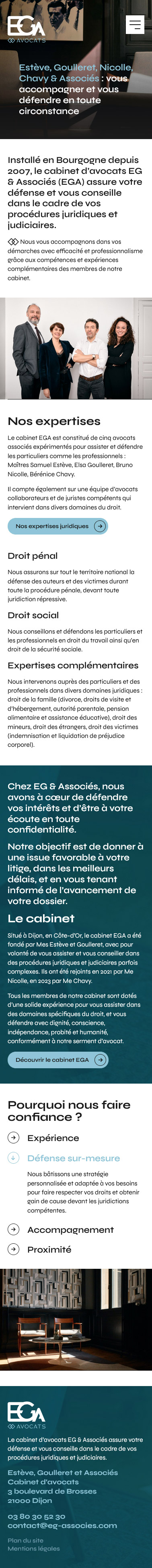 Création de site internet sur mesure à Dijon pour le cabinet d'avocats